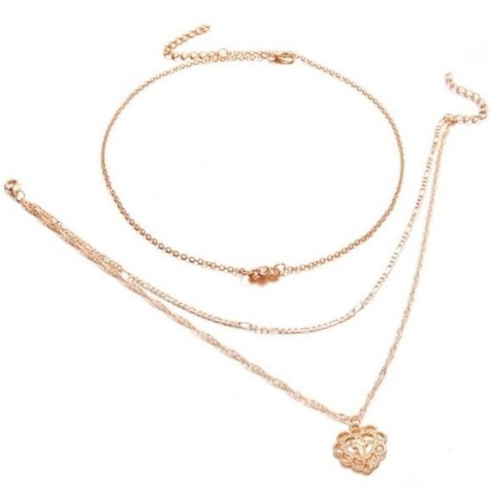 Boho Layered Cross Torque Chain Choker - Picture 3 of 4